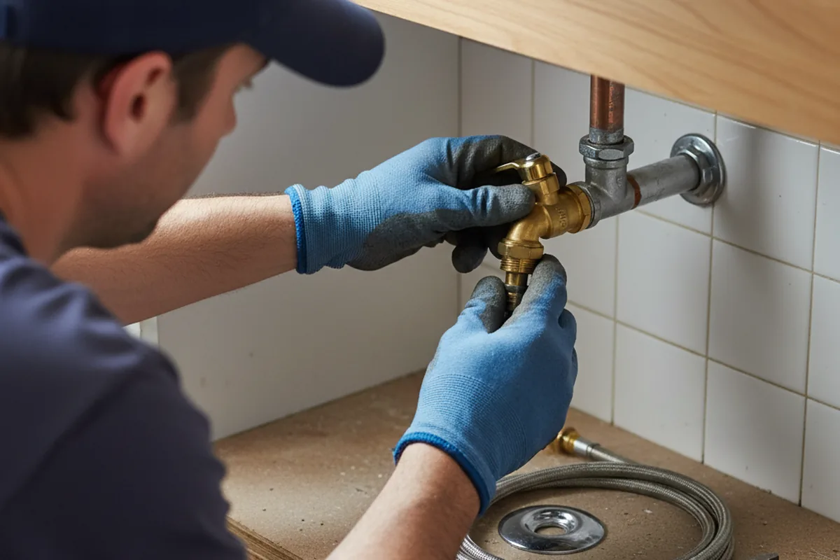 Shutoff valve and fitting work during Burst Pipe Repair in Delaware